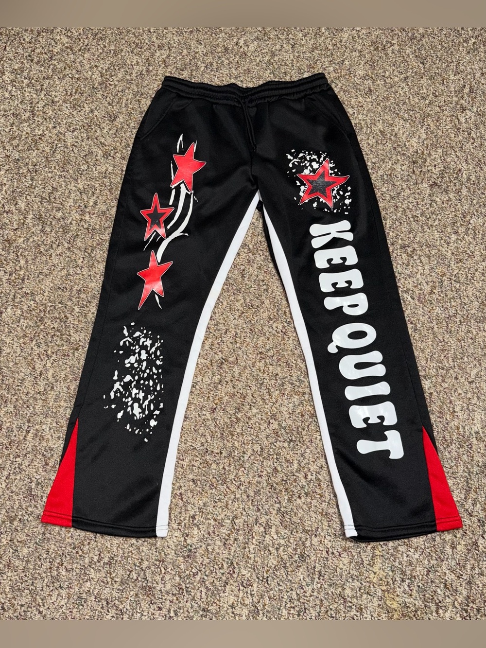 Men's manfinity size XL lounge pants sweat Black & Red Graphic Joggers